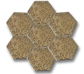 Hexagonal Alya Patterned Gold Ceramic (15x17 cm)